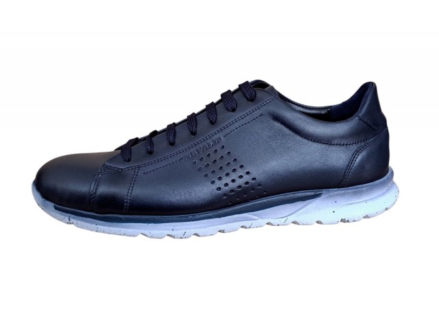 Pantofi barbati, casual, sport, din piele naturala, bleumarin, TEST397BL